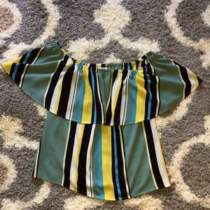 Bar III colorful top that can be worn off the shoulder.  Worn once. Size M